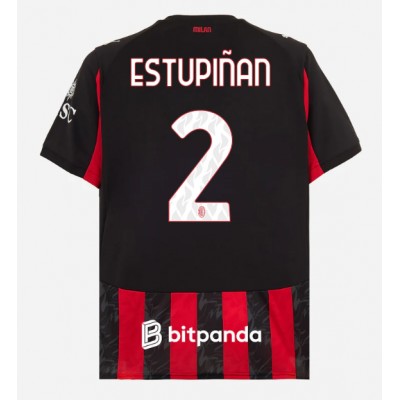 AC Milan Pervis Estupinan #2 Domaci Dres 2025-26 Kratak Rukav AC Milan Pervis Estupinan #2 Domaci Dres 2025-26 Kratak Rukav